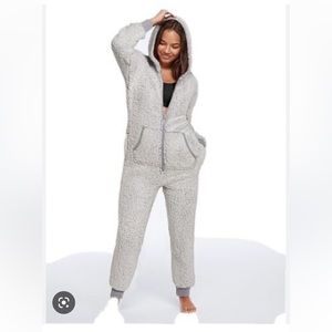 PINK Sherpa onesie pajamas